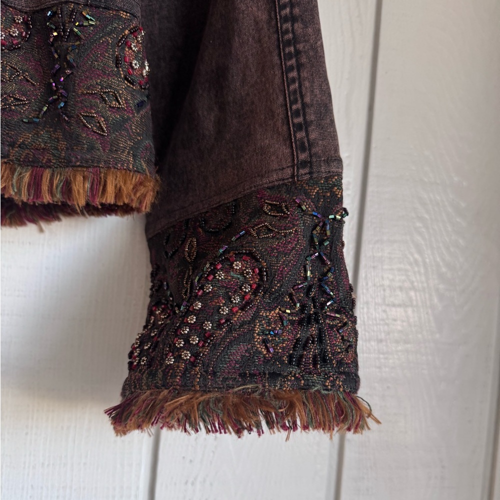 Vintage Alberto Makali Dark Wash Beaded Jacket - Picture 4 of 6